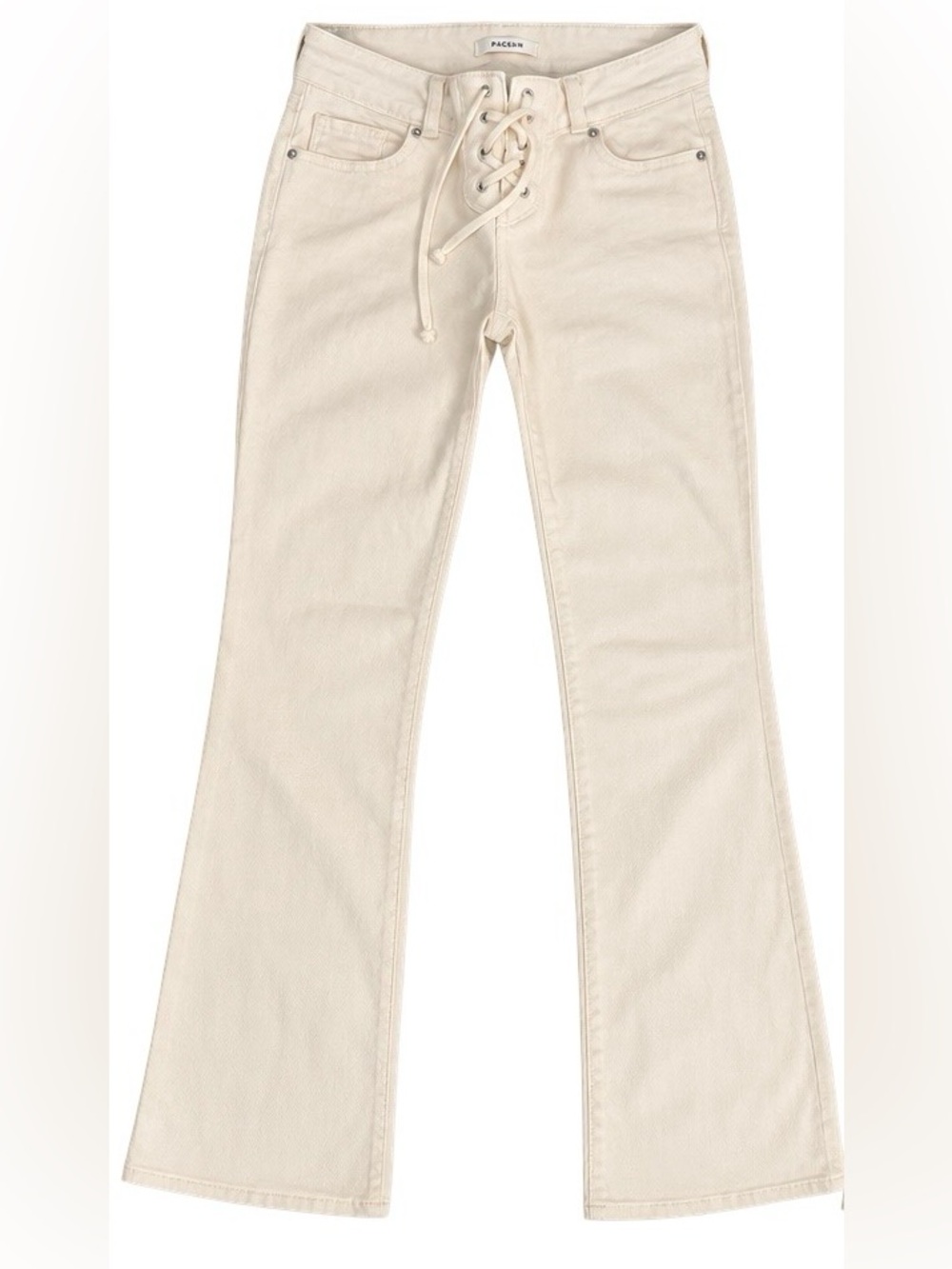 PacSun Cream Low Rise Lace-Up Flare Jeans NEW WITHOUT TAGS